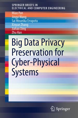 Cover of the book Big Data Privacy Preservation for Cyber-Physical Systems by Triantafyllia Nikolaou, Dionysia Kolokotsa, George Stavrakakis, Apostolos Apostolou, Corneliu Munteanu