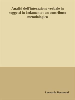 Book cover of Analisi dell'interazione verbale in soggetti in isolamento: un contributo metodologico