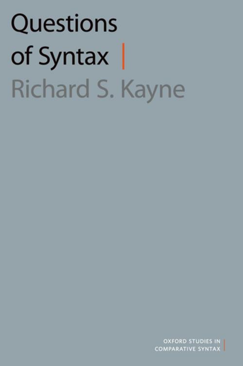 Cover of the book Questions of Syntax by Richard S. Kayne, Oxford University Press