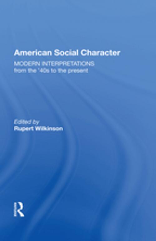 Cover of the book American Social Character by , Taylor and Francis