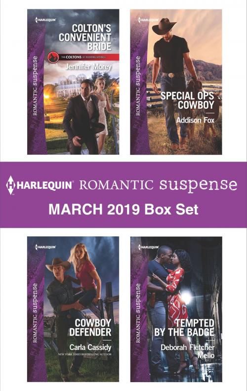 Cover of the book Harlequin Romantic Suspense March 2019 Box Set by Jennifer Morey, Carla Cassidy, Deborah Fletcher Mello, Addison Fox, Harlequin