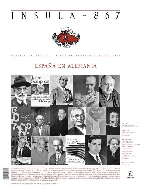 Cover of the book España en Alemania (Ínsula n° 867, marzo de 2019) by AA. VV., Grupo Planeta