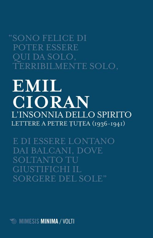 Cover of the book L'insonnia dello spirito by Emil Cioran, Mimesis Edizioni