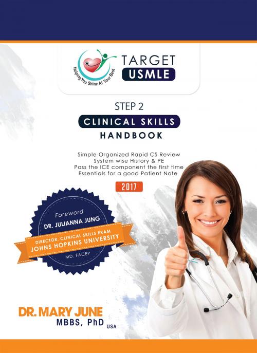 Cover of the book Target USMLE Step 2 Clinical Skills Handbook by Dr. Mary June, Notion Press