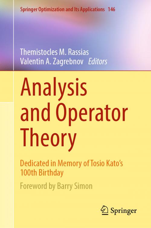 Cover of the book Analysis and Operator Theory by , Springer International Publishing