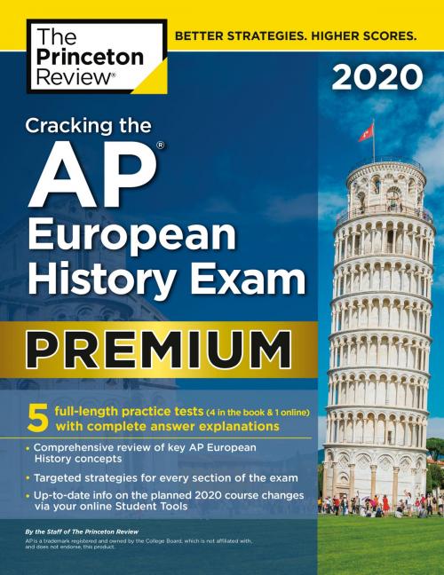 Cover of the book Cracking the AP European History Exam 2020, Premium Edition by The Princeton Review, Random House Children's Books