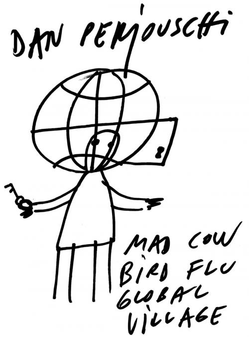 Cover of the book Mad Cow, Bird Flu, Global Village by Dan Perjovschi, Verso Books